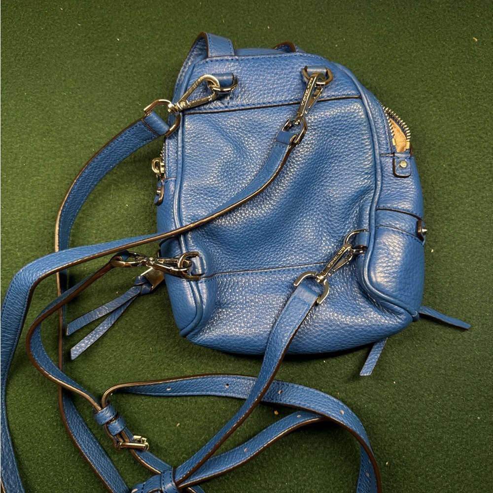 Michael Kors Royal Blue Pebbled Leather Mini Backpack - Picture 5 of 6